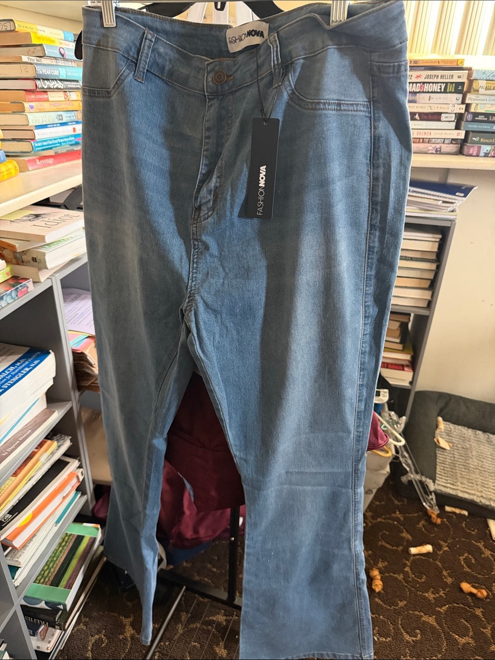 Fashion Nova Men's Mid Blue Straight Jeans